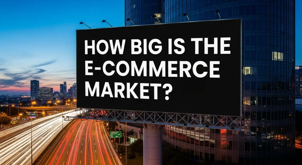 Infographic depicting the size and expansion of e-commerce market