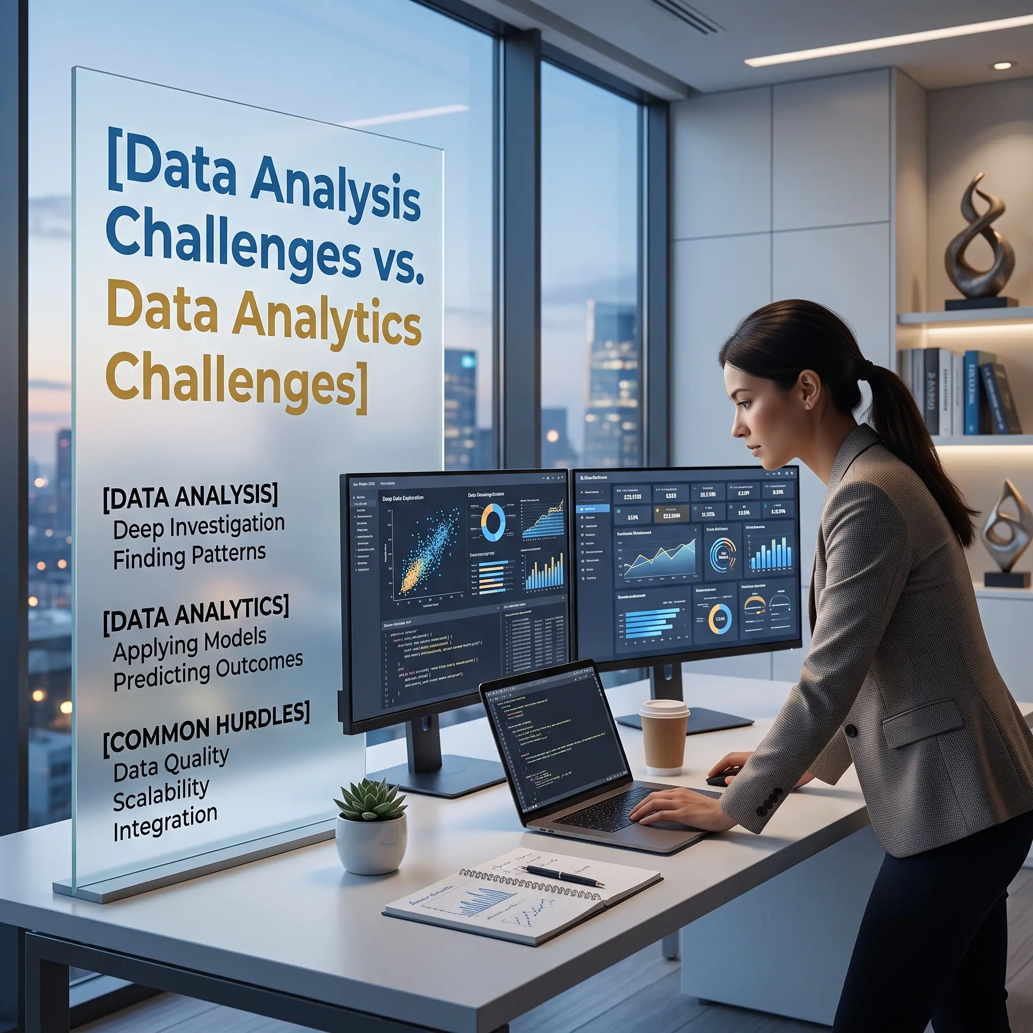 Data Analysis Challenges vs. Data Analytics Challenges