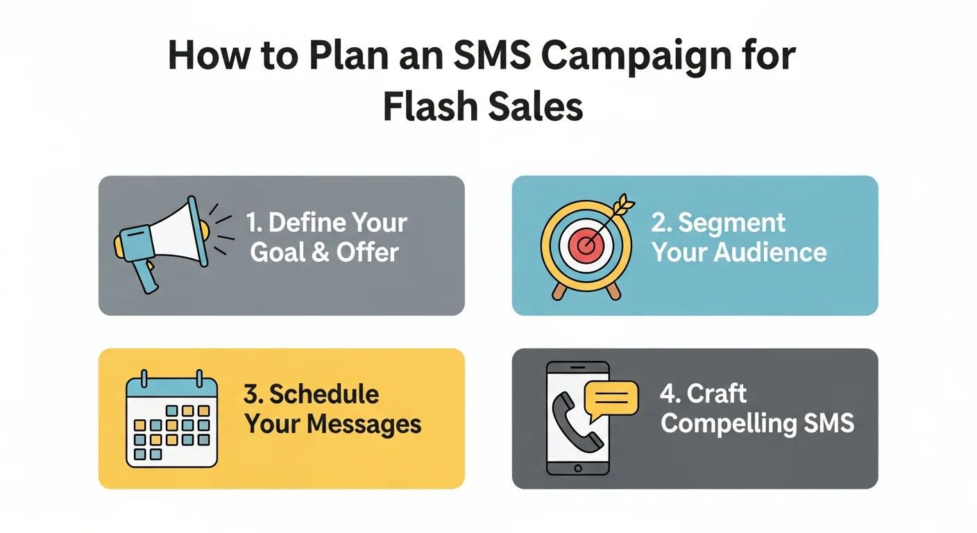E-commerce business owner creating a high-converting SMS campaign for flash sales