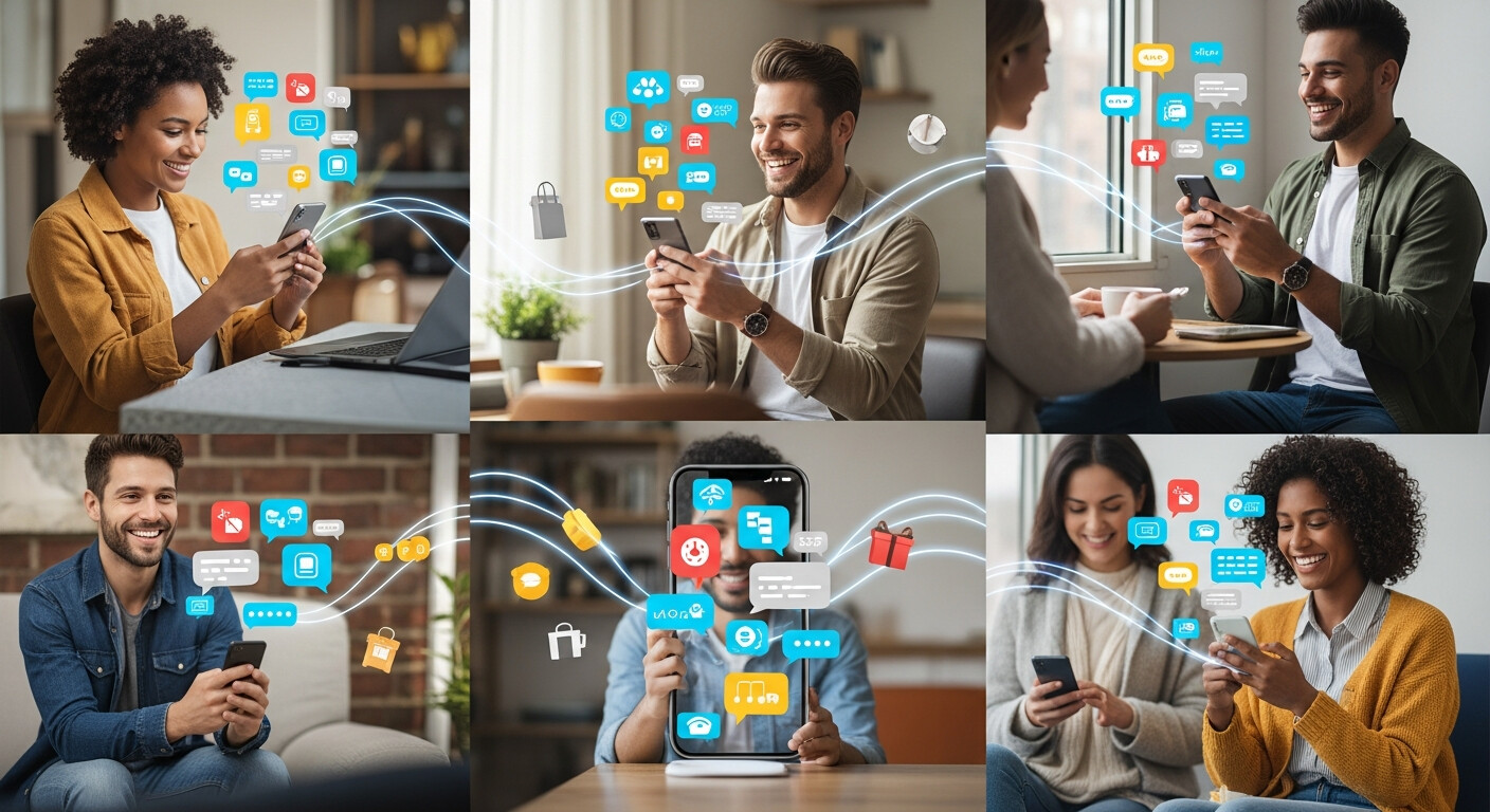 Visual showing chatbots and messaging tools enhancing e-commerce experiences and gaining popularity