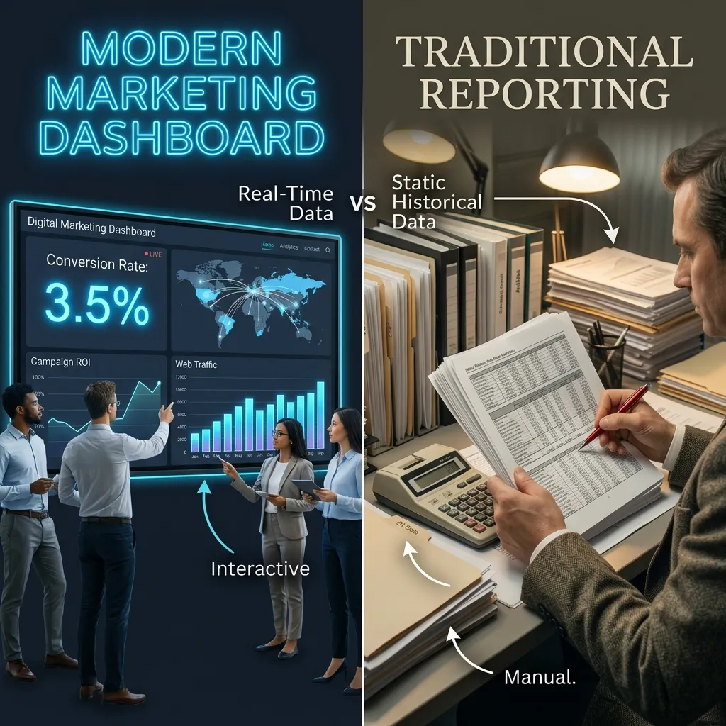 Marketing Dashboard vs. Traditional Reporting